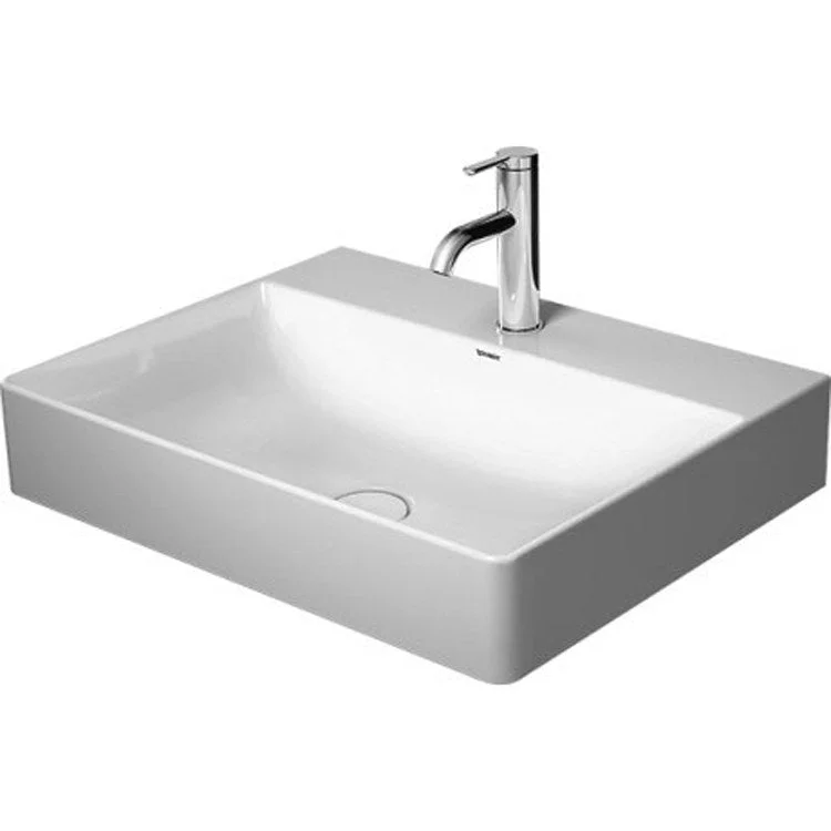 Lavatory Sink DuraSquare Ground Less Overflow 23-5/8 x 18-1/2 Inch 3-7/8 Inch Spread Rectangle White 2 Hole