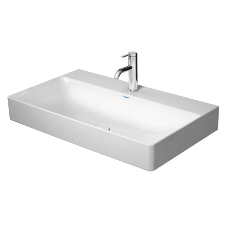 Lavatory Sink DuraSquare WonderGliss Surface Treatment Less Overflow 18-1/2 x 31-1/2 Inch Rectangle White 1 Hole