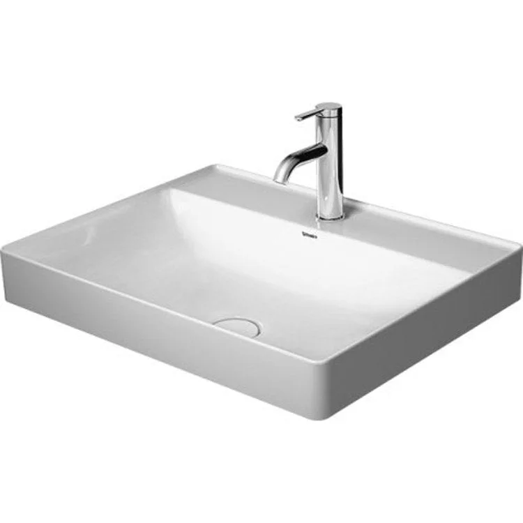 Lavatory Sink DuraSquare Above Counter Less Overflow 18-1/2 x 23-5/8 Inch 3-7/8 Inch Spread Rectangle White