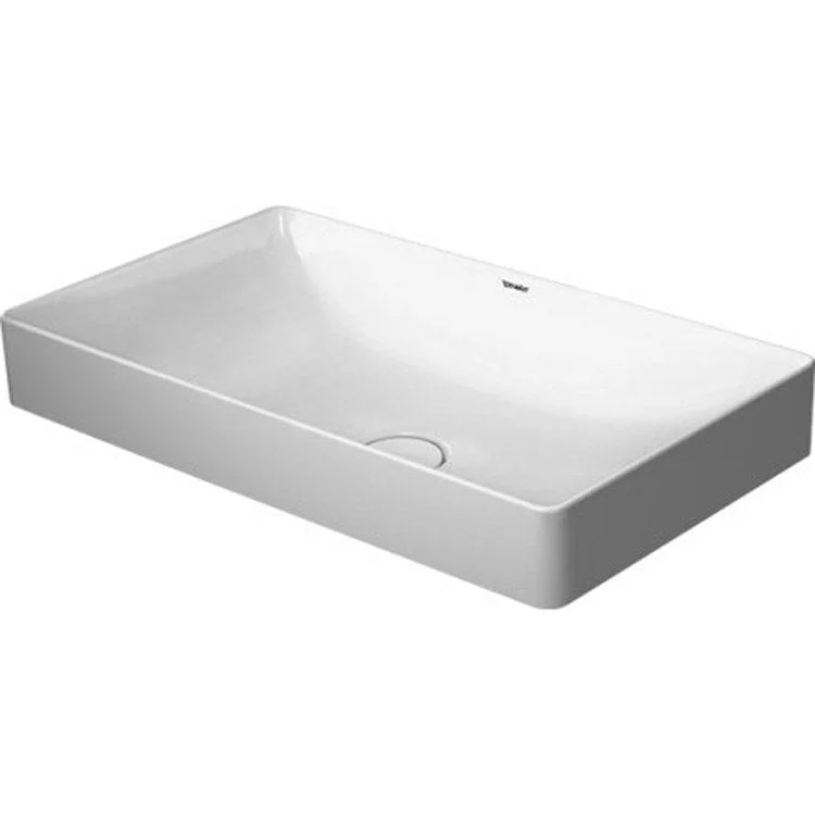 Lavatory Sink DuraSquare Ground WonderGliss Surface Treatment Less Overflow 13-5/8 x 23-5/8 Inch Rectangle White