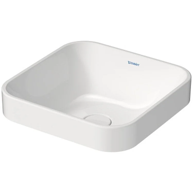 Lavatory Sink Happy D.2 Plus Above Counter less Overflow 15-3/4 x 15-3/4 Inch Square White/Anthracite Matte