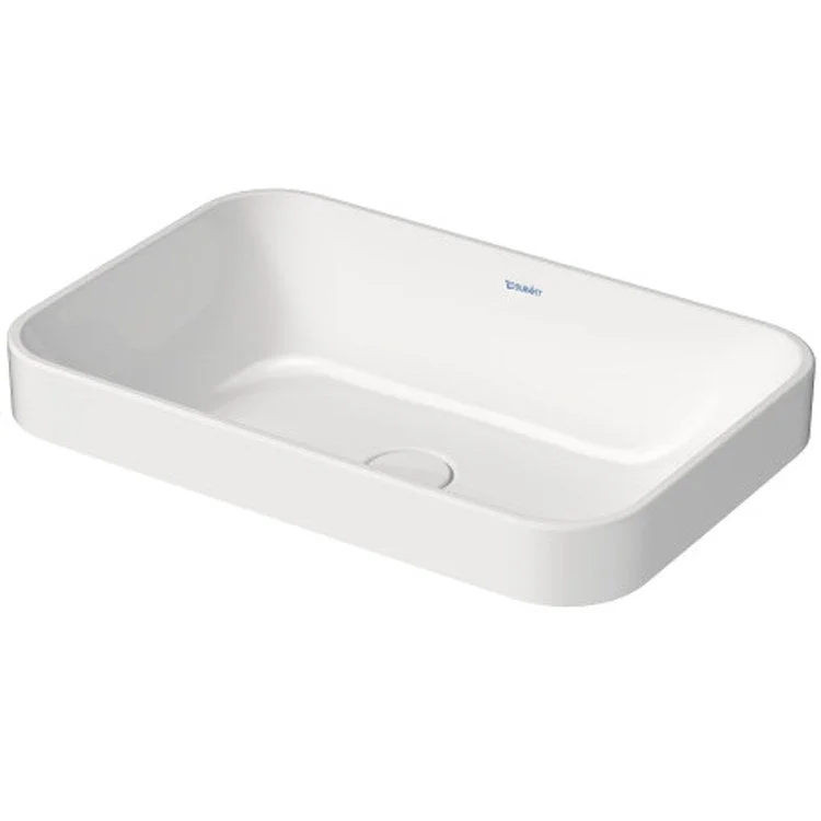 Lavatory Sink Happy D.2 Plus Ground Less Overflow 23-5/8 x 15-3/4 Inch Rectangle White