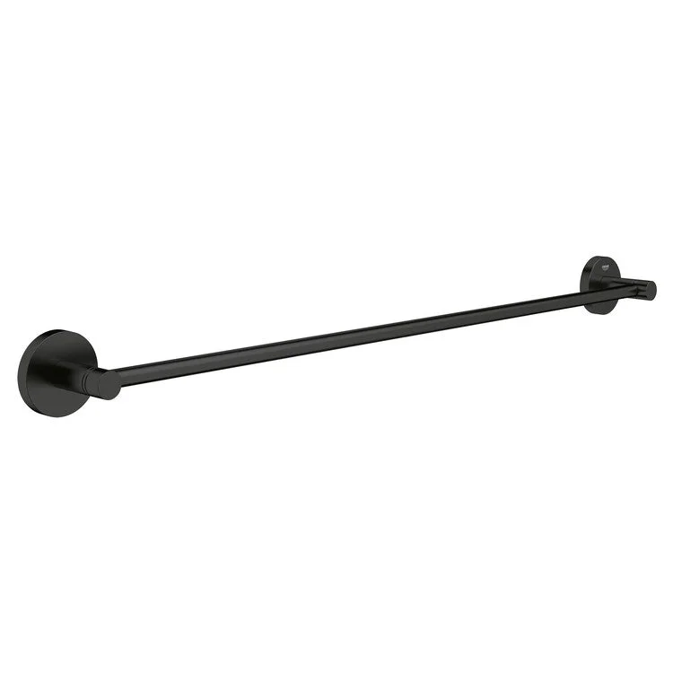 Towel Bar Essentials 24 Inch Single Matte Black Metal