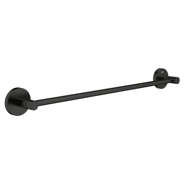 Towel Bar Essentials 18 Inch Single Matte Black Metal