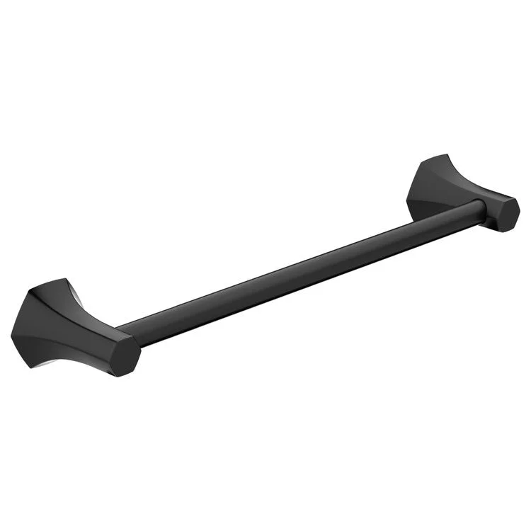 Towel Bar Locarno 18 Inch Single Matte Black Metal 3-1/2 Inch