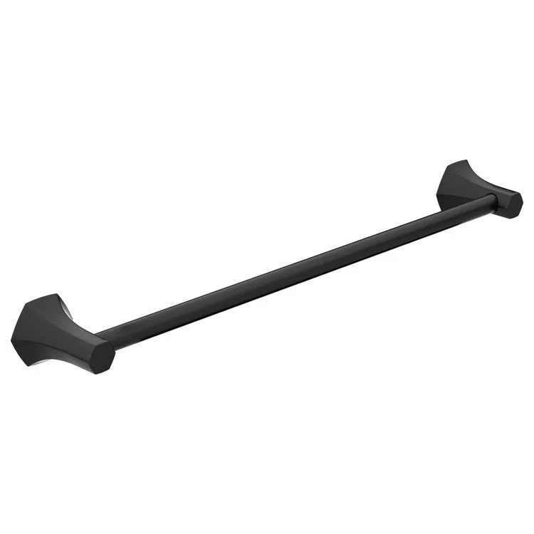 Towel Bar Locarno 24 Inch Single Matte Black Metal 3-1/2 Inch