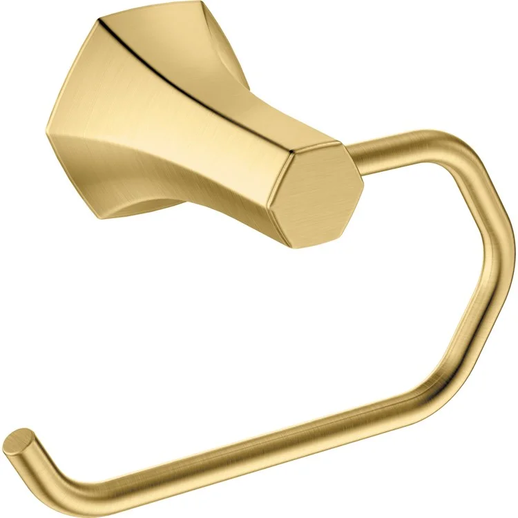 Toilet Paper Holder Locarno Euro Brushed Gold Optic Metal 3-1/2 Inch Wall Mount