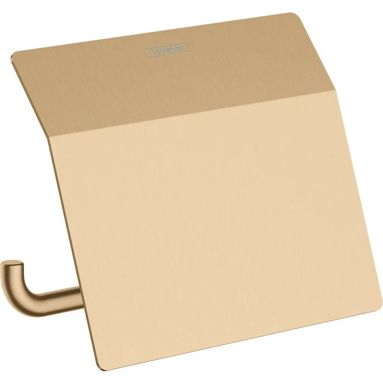 Toilet Paper Holder AddStoris Euro with Cover Brushed Bronze Metal 4-9/16 Inch Wall Mount