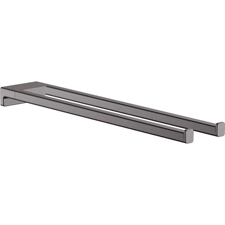 Towel Bar AddStoris 18 Inch Dual Brushed Black Chrome Metal 3-1/8 Inch Wall Mount