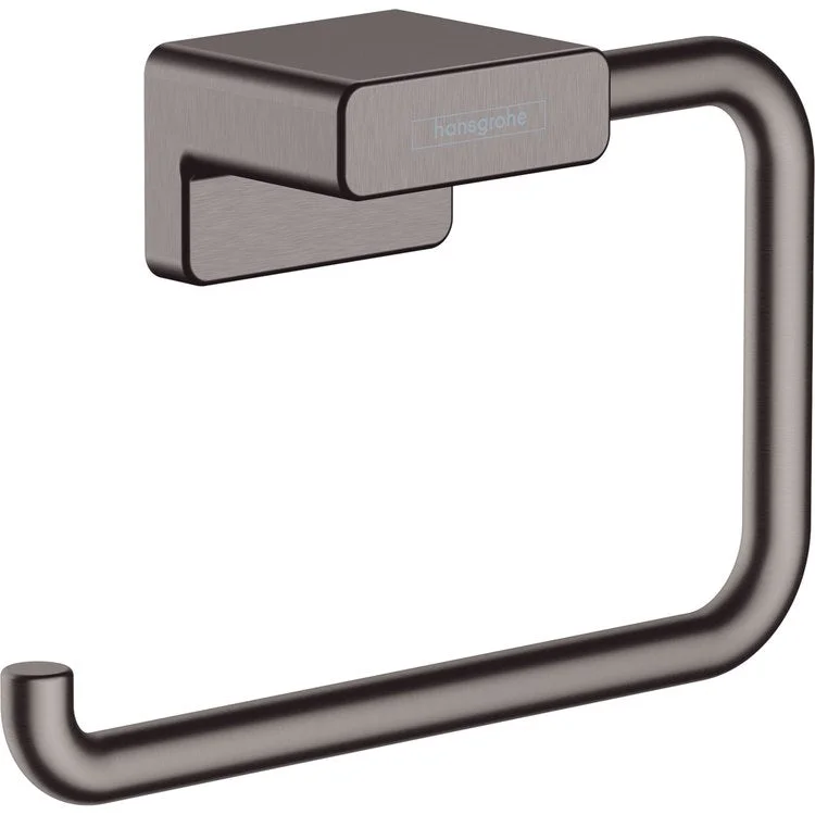 Toilet Paper Holder AddStoris Euro Less Cover Brushed Black Chrome Metal 1-5/8 Inch Wall Mount