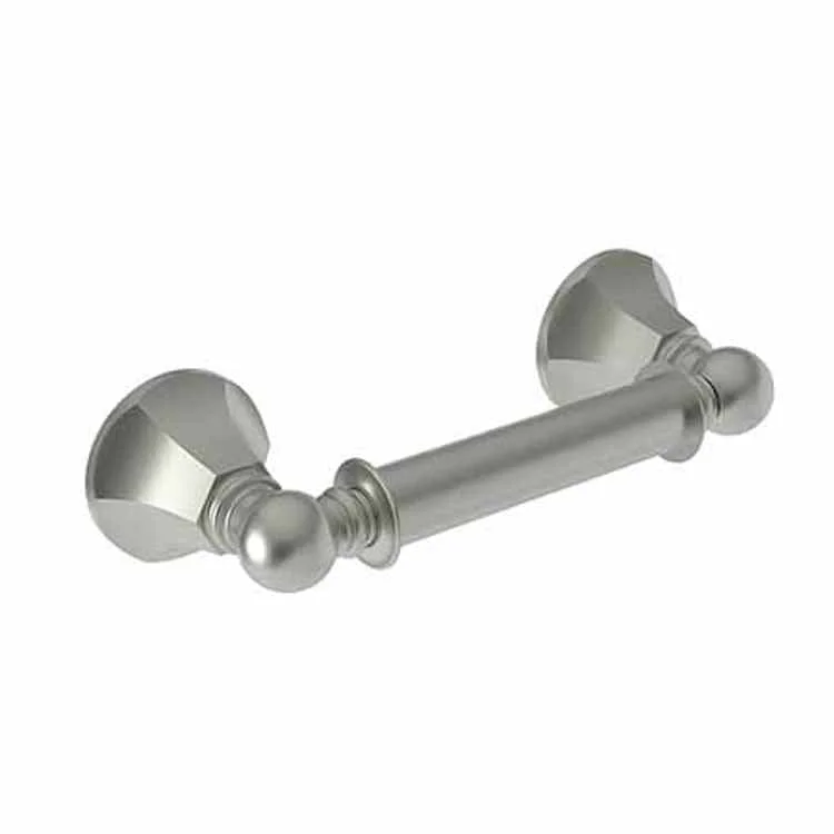 Toilet Paper Holder Metropole Double Post Satin Nickel PVD Brass 9-1/2 Inch 3-1/5 Inch Wall Mount