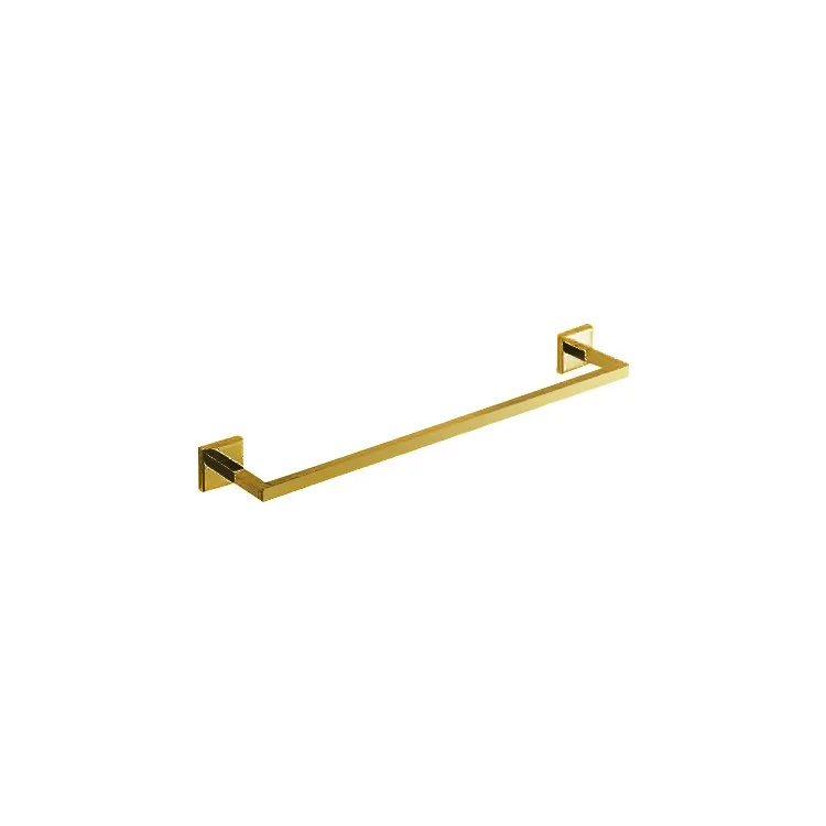 Towel Bar Cube 2 18 Inch Square Plate Satin Gold PVD Brass 3-1/4 Inch