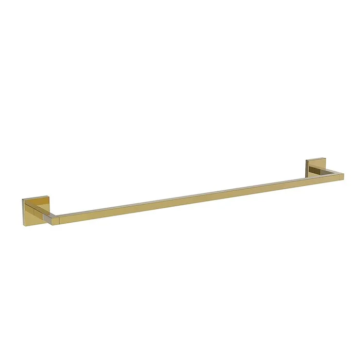 Towel Bar Cube 2 24 Inch Square Plate Polished Gold PVD Brass 3-1/4 Inch