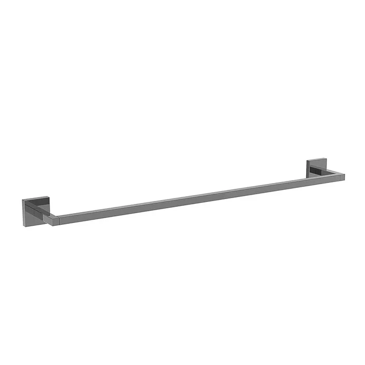 Towel Bar Cube 2 24 Inch Square Plate Midnight Chrome Brass 3-1/4 Inch