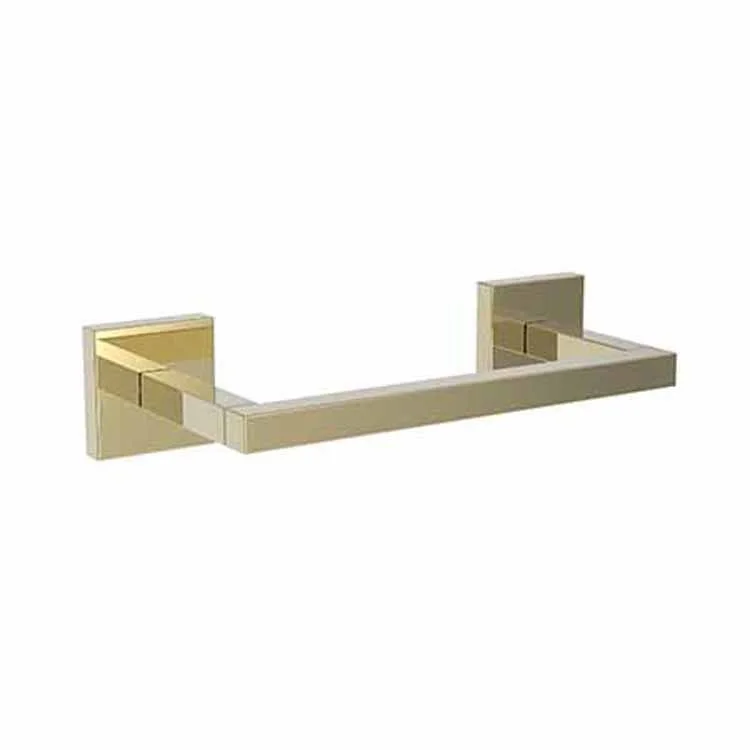 Toilet Paper Holder Cube 2 Double Post with Pivoting Roller French Gold PVD Brass 8-1/3 Inch 3-1/4 Inch Wall Mount