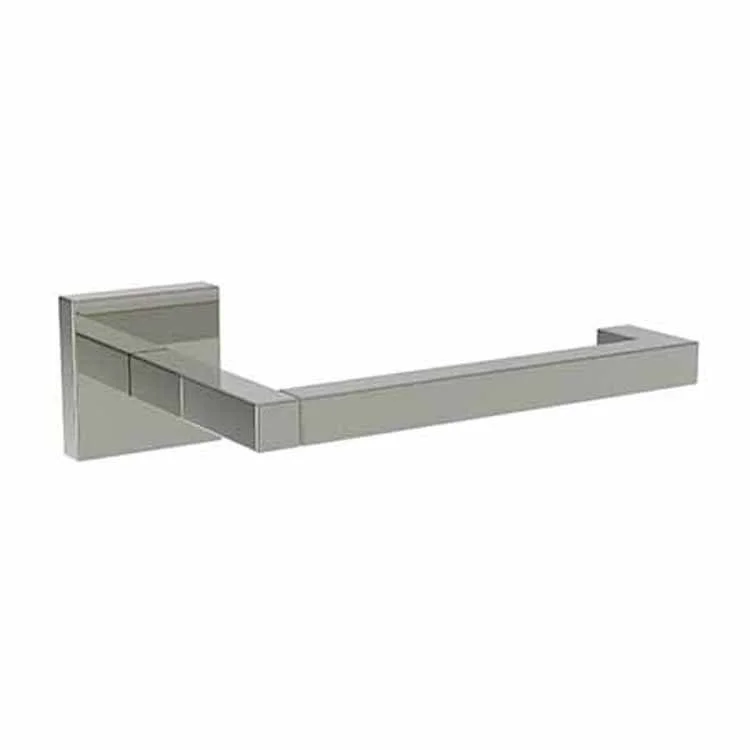 Toilet Paper Holder Cube 2 Open Roller Polished Nickel Metal 6-3/8 Inch 3-1/4 Inch Wall Mount