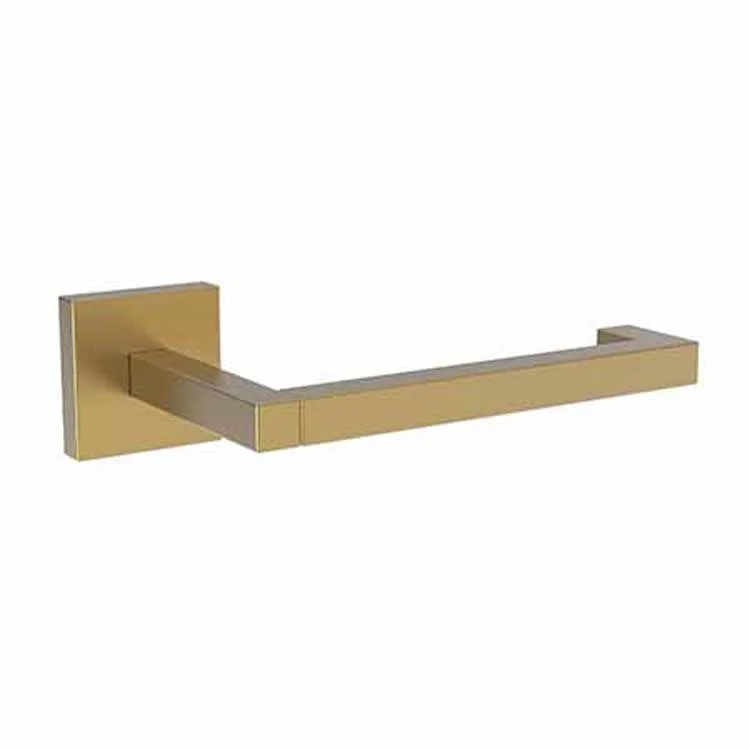 Toilet Paper Holder Cube 2 Open Roller Satin Gold PVD Metal 6-3/8 Inch 3-1/4 Inch Wall Mount