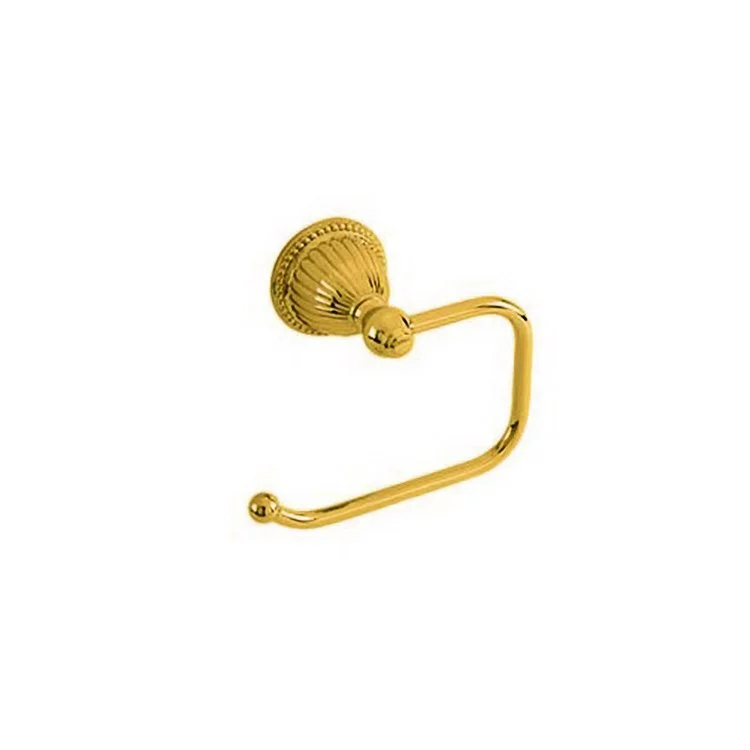 Toilet Paper Holder Alexandria Open Roller Satin Gold PVD Brass 6-1/4 Inch 3-1/8 Inch Wall Mount