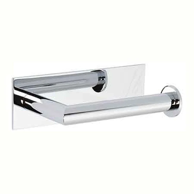 Toilet Paper Holder Metro Open Roller Polished Brass Uncoated Living Brass 6-3/4 Inch 3-2/3 Inch Wall Mount