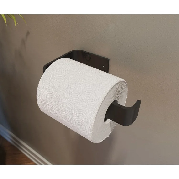 Toilet Paper Holder Odile Suite Matte Black Aluminum 3-1/2 Inch Wall Mount