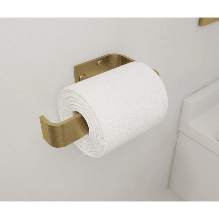 Toilet Paper Holder Odile Suite Brushed Gold Aluminum 3-1/2 Inch Wall Mount