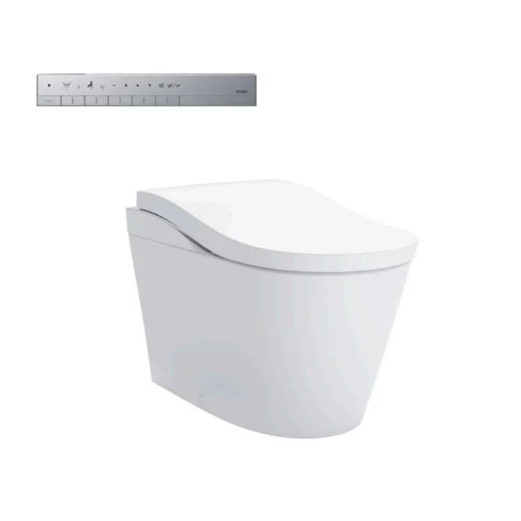 Toilet Neorest LS 1 Piece Integrated Smart Cotton/Black Elongated WaterSense/CALGreen ADA 0.8/1.0 Gallons per Flush 12 Inch Rough