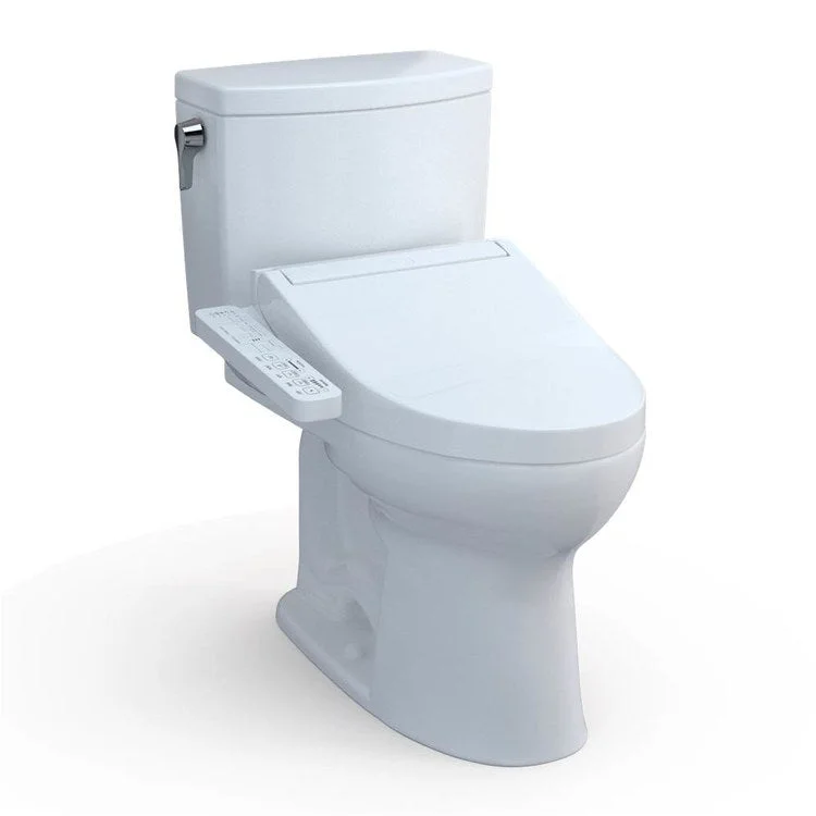 Toilet Drake II 2 Pieces Universal Height Cotton Elongated ADA 30 Inch 1.0GPF 12 Inch Rough-In Tornado Left Hand Washlet+C2