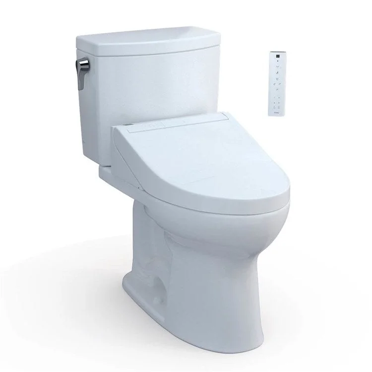 Toilet Drake II 2 Pieces Universal Height Cotton Elongated ADA 30 Inch 1.0GPF 12 Inch Rough-In Tornado Left Hand Washlet+C5