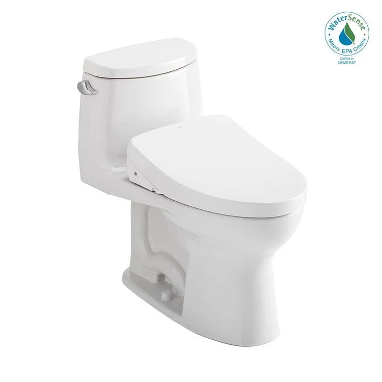 Toilet ULTRAMAX II 1 Pieces Universal Height Cotton Elongated ADA 28-3/4 Inch 1.28GPF 12 Inch Rough-In Auto Tornado Left Hand Washlet+S500e