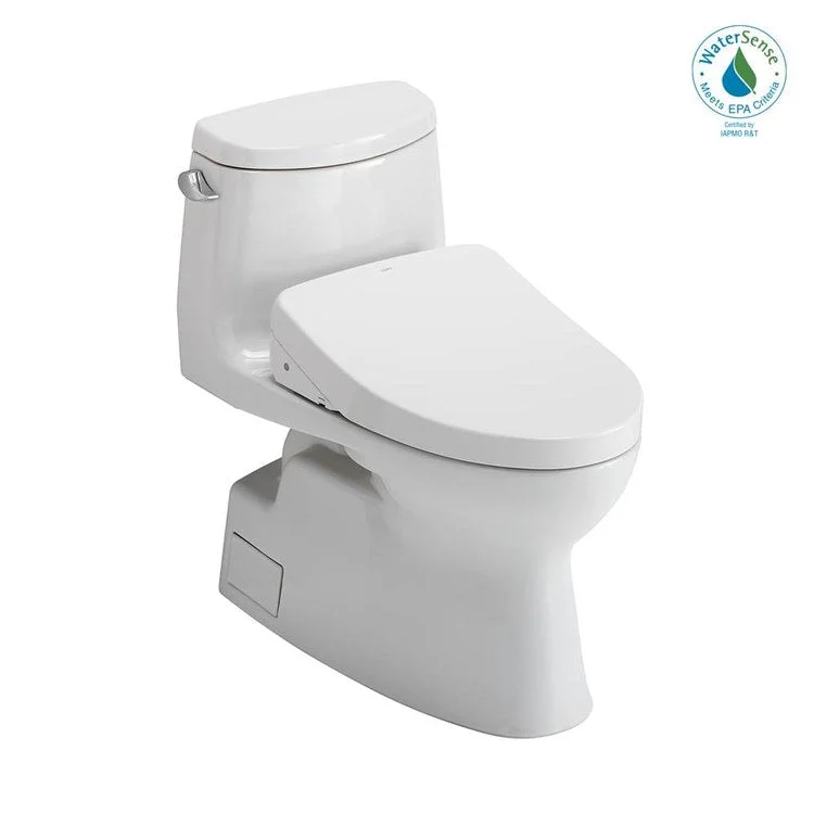 Toilet Carlyle II 1 Pieces Universal Height Cotton Elongated ADA 28-3/4 Inch 1.28GPF 12 Inch Rough-In Auto Tornado Left Hand Washlet+S550e