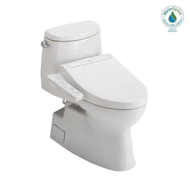 Toilet Carlyle II 1 Pieces Universal Height Cotton Elongated ADA 28-3/4 Inch 1.28GPF 12 Inch Rough-In Tornado Left Hand Washlet+C2