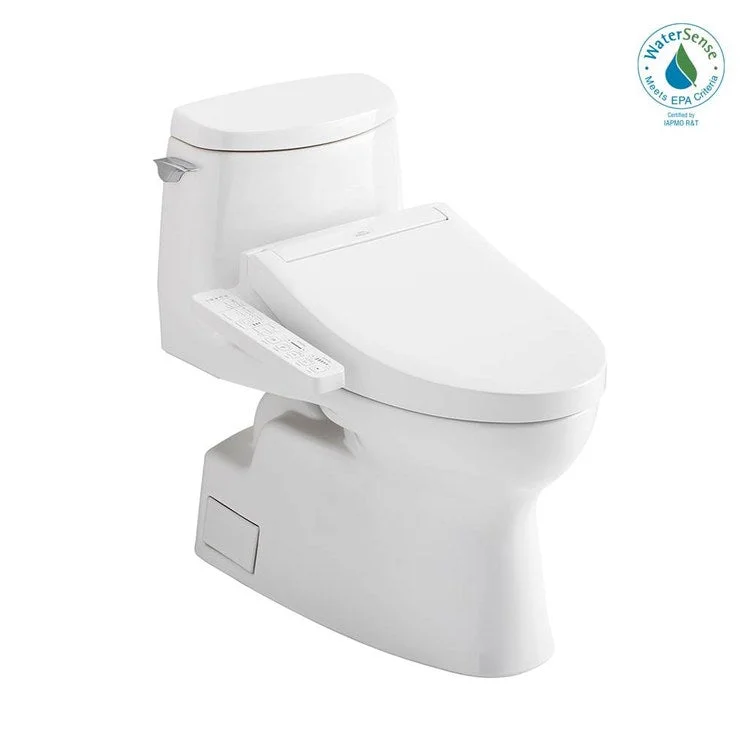 Toilet Carlyle II 1 Pieces Universal Height Cotton Elongated ADA 28-3/4 Inch 1.0GPF 12 Inch Rough-In Tornado Left Hand Washlet+C2