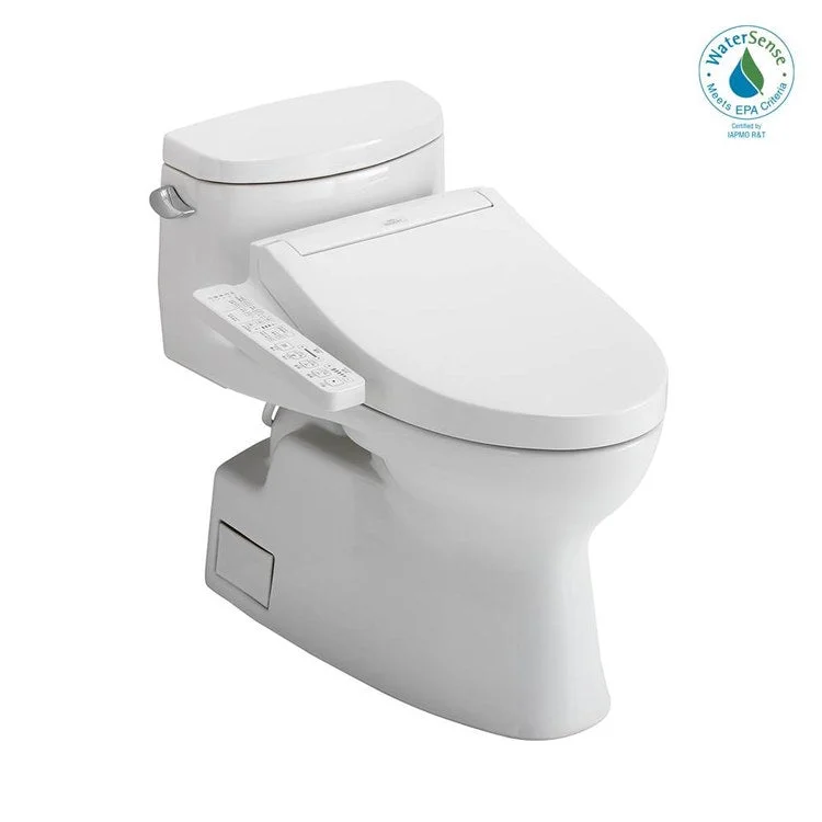 Toilet Carolina II 1 Pieces Universal Height Cotton Elongated 25-5/8 Inch 1.28GPF 12 Inch Rough-In Tornado Left Hand Washlet+C2