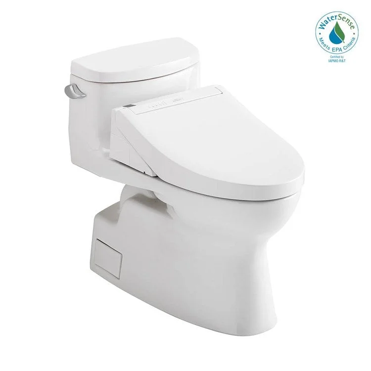 Toilet Carolina II 1 Pieces Universal Height Cotton Elongated 25-5/8 Inch 1.28GPF 12 Inch Rough-In Tornado Left Hand Washlet+C5