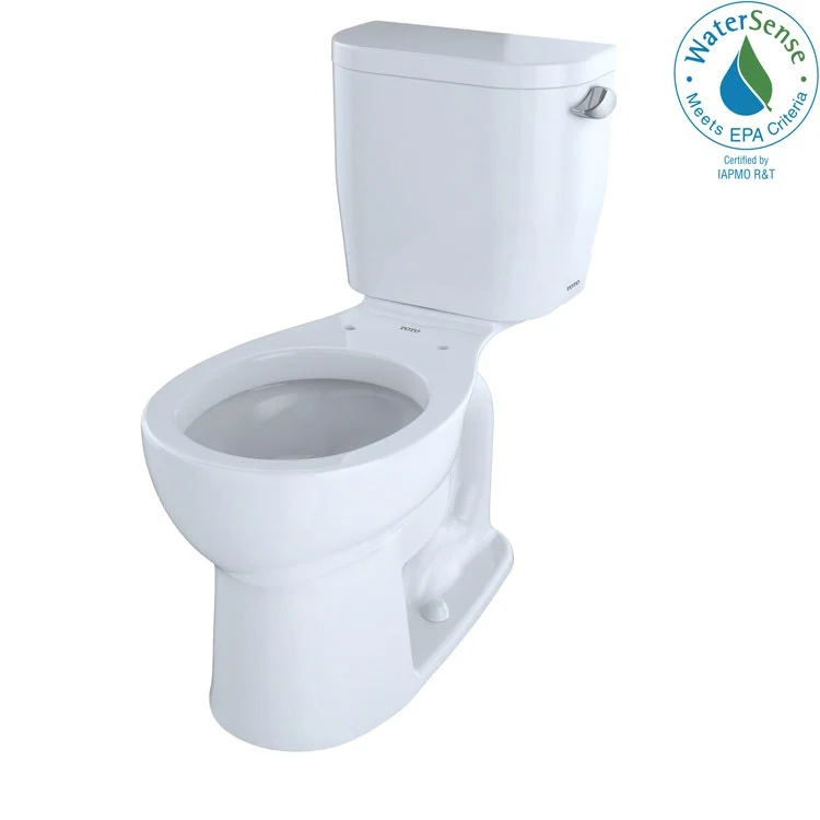 Toilet Entrada 2 Pieces Close Coupled Universal Height Cotton Round Front ADA 30 Inch 1.28 Gallons per Flush Right Hand Chrome Less Seat