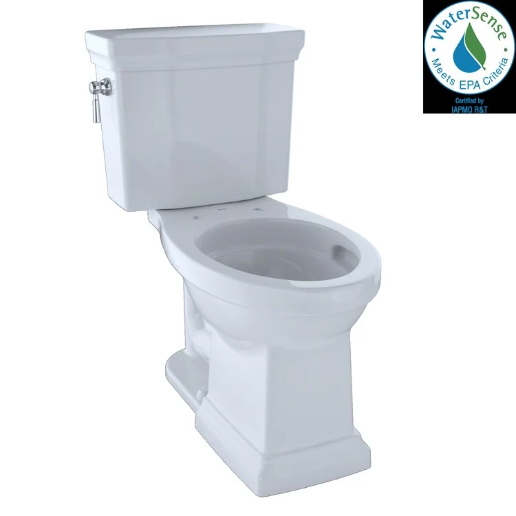 Toilet Promenade II 2 Pieces Close Coupled Universal Height Cotton Elongated ADA 31-1/4 Inch 1.0 Gallons per Flush Left Hand Chrome Less Seat