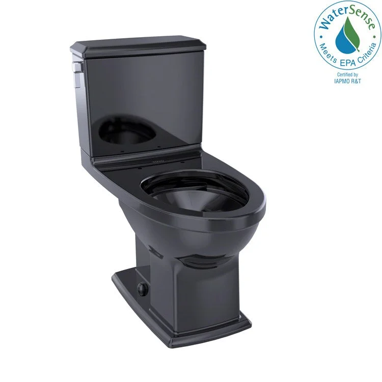 Toilet Connelly 2 Pieces Close Coupled Universal Height Ebony Elongated ADA 30-1/4 Inch 0.9/1.28 Gallons per Flush Left Hand Chrome Less Seat