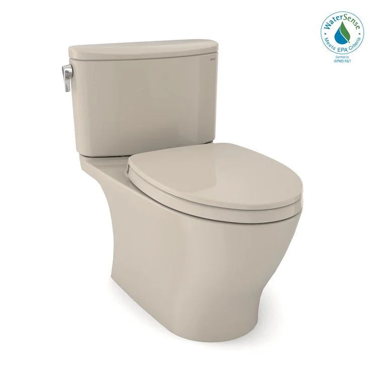 Toilet Nexus 1 Pieces Universal Height Washlet Ready Bone Elongated ADA 27 Inch 1.28 Gallons per Flush Left Hand Chrome Soft Close