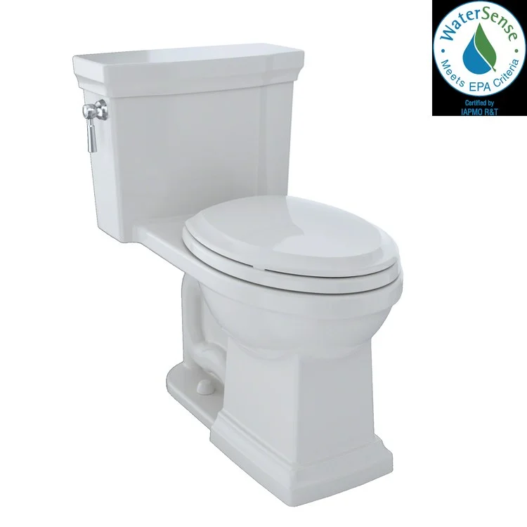 Toilet Promenade II 1 Pieces Universal Height Colonial White Elongated ADA 29-1/4 Inch 1.0 Gallons per Flush Left Hand Chrome Soft Close